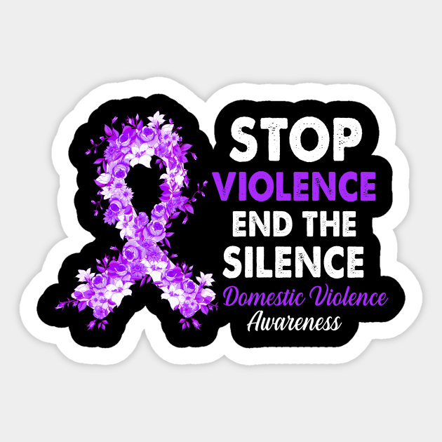 Domestic Violence Awareness Purple Ribbon Domestic Violence Awareness Purple Sticker Teepublic 7532